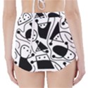 Playful abstract art - white and black High-Waisted Bikini Bottoms View2