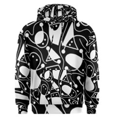 Playful Abstract Art - Black And White Men s Pullover Hoodie by Valentinaart