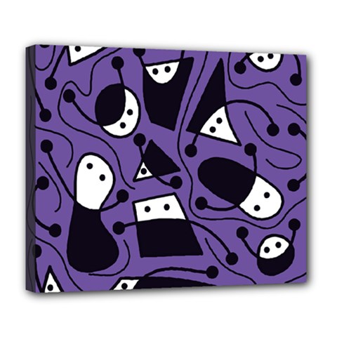 Playful Abstract Art - Purple Deluxe Canvas 24  X 20   by Valentinaart