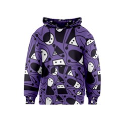 Playful Abstract Art - Purple Kids  Pullover Hoodie by Valentinaart