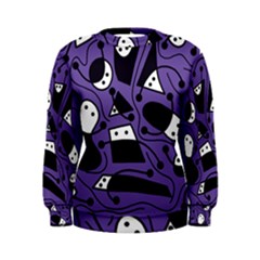 Playful Abstract Art - Purple Women s Sweatshirt by Valentinaart