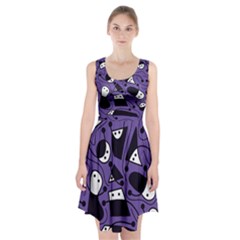 Playful Abstract Art - Purple Racerback Midi Dress by Valentinaart