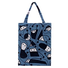 Playful Abstract Art - Blue Classic Tote Bag by Valentinaart