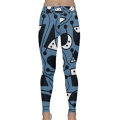 Playful Abstract Art - Blue Yoga Leggings  by Valentinaart