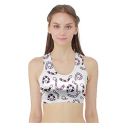 Purple Worms Sports Bra With Border by Valentinaart