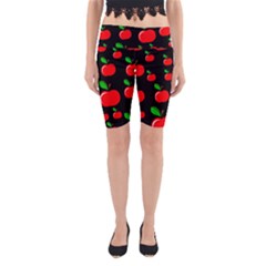 Red Apples  Yoga Cropped Leggings by Valentinaart