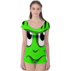 Halloween Frankenstein - Green Boyleg Leotard  by Valentinaart