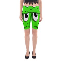 Halloween Frankenstein - Green Yoga Cropped Leggings by Valentinaart