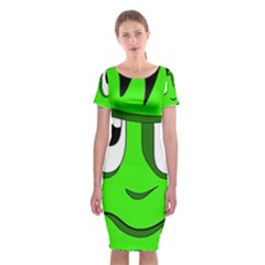 Halloween Frankenstein - Green Classic Short Sleeve Midi Dress by Valentinaart