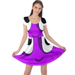 Halloween - Purple Frankenstein Cap Sleeve Dresses by Valentinaart