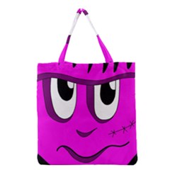 Halloween - Pink Frankenstein Grocery Tote Bag by Valentinaart