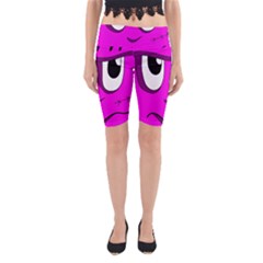 Halloween - Pink Frankenstein Yoga Cropped Leggings by Valentinaart