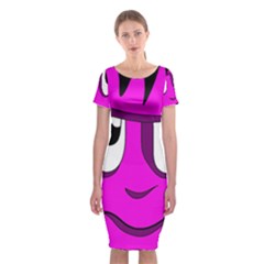 Halloween - Pink Frankenstein Classic Short Sleeve Midi Dress by Valentinaart