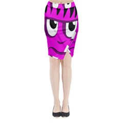 Halloween - Pink Frankenstein Midi Wrap Pencil Skirt by Valentinaart