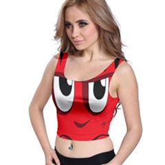 Halloween Frankenstein - Red Crop Top by Valentinaart