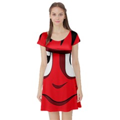 Halloween Frankenstein - Red Short Sleeve Skater Dress by Valentinaart