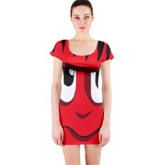 Halloween Frankenstein - Red Short Sleeve Bodycon Dress by Valentinaart