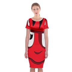 Halloween Frankenstein - Red Classic Short Sleeve Midi Dress by Valentinaart