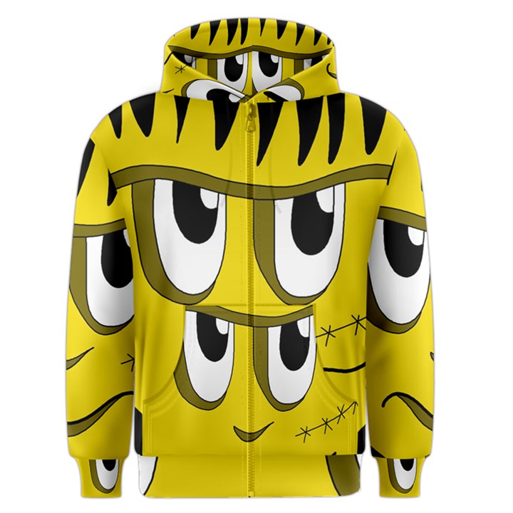 Halloween Frankenstein - yellow Men s Zipper Hoodie