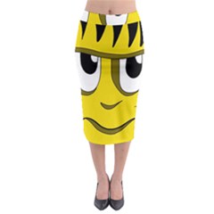 Halloween Frankenstein - Yellow Midi Pencil Skirt by Valentinaart