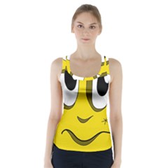 Halloween Frankenstein - Yellow Racer Back Sports Top by Valentinaart