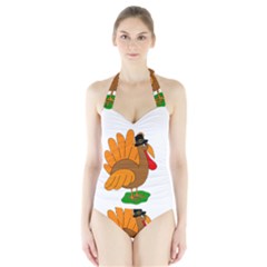 Thanksgiving Turkey - Transparent Halter Swimsuit by Valentinaart