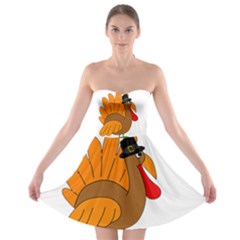 Thanksgiving Turkey - Transparent Strapless Dresses by Valentinaart