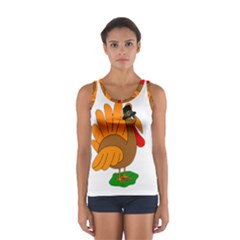 Thanksgiving Turkey - Transparent Women s Sport Tank Top  by Valentinaart