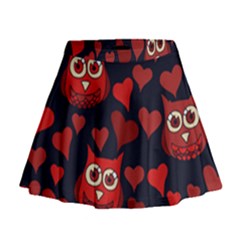 Owl You Need In Love Owls Mini Flare Skirt by BubbSnugg