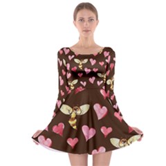 Honey Bee Love Bees Long Sleeve Skater Dress by BubbSnugg