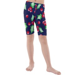 Holly Jolly Christmas Kid s Mid Length Swim Shorts by BubbSnugg