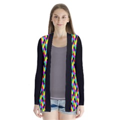 Harlequine Blackbrightpastel Drape Front Cardigan Drape Collar Cardigan by PKHarrisPlace