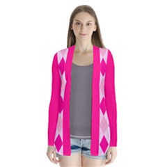 Argyle Pinkshades 2 Pattern Drape Collar Cardigan