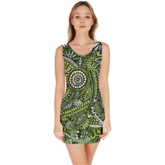 Green Boho Flower Pattern Zz0105  Sleeveless Bodycon Dress