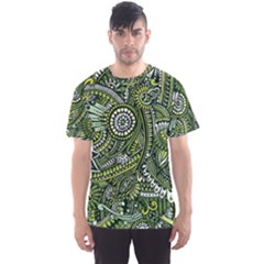 Green Boho Flower Pattern Zz0105  Men s Sport Mesh Tee