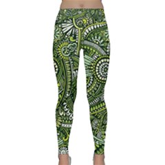 Green Boho Flower Pattern Zz0105  Yoga Leggings  by Zandiepants