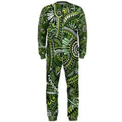 Green Boho Flower Pattern Zz0105 Onepiece Jumpsuit (men) by Zandiepants