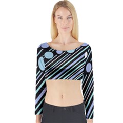 Blue Transformation Long Sleeve Crop Top by Valentinaart