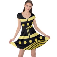 Boat - Yellow Cap Sleeve Dresses by Valentinaart