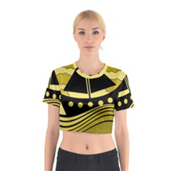 Boat - Yellow Cotton Crop Top by Valentinaart