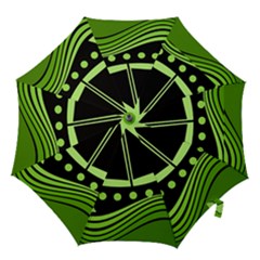 Boat - Green Hook Handle Umbrellas (medium) by Valentinaart