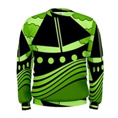 Boat - Green Men s Sweatshirt by Valentinaart