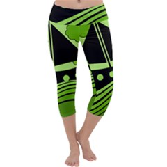 Boat - Green Capri Yoga Leggings by Valentinaart