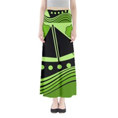 Boat - Green Maxi Skirts by Valentinaart