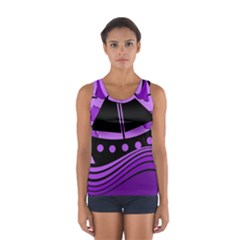 Boat - Purple Women s Sport Tank Top  by Valentinaart