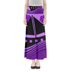 Boat - Purple Maxi Skirts by Valentinaart