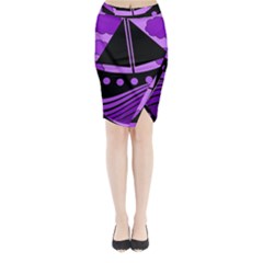 Boat - Purple Midi Wrap Pencil Skirt by Valentinaart