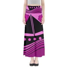 Boat - Magenta Maxi Skirts by Valentinaart