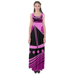 Boat - Magenta Empire Waist Maxi Dress by Valentinaart