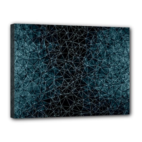 Polygonal And Triangles In Blue Colors  Canvas 16  X 12  by vanessagf